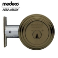 Medeco Residential Deadbolt, M3, Single Cylinder, 5-Pin, DL Keyway, Pinned, 2-3/4" Backset, 2-1/4" x 1" Fac 11TR504-13-DLT